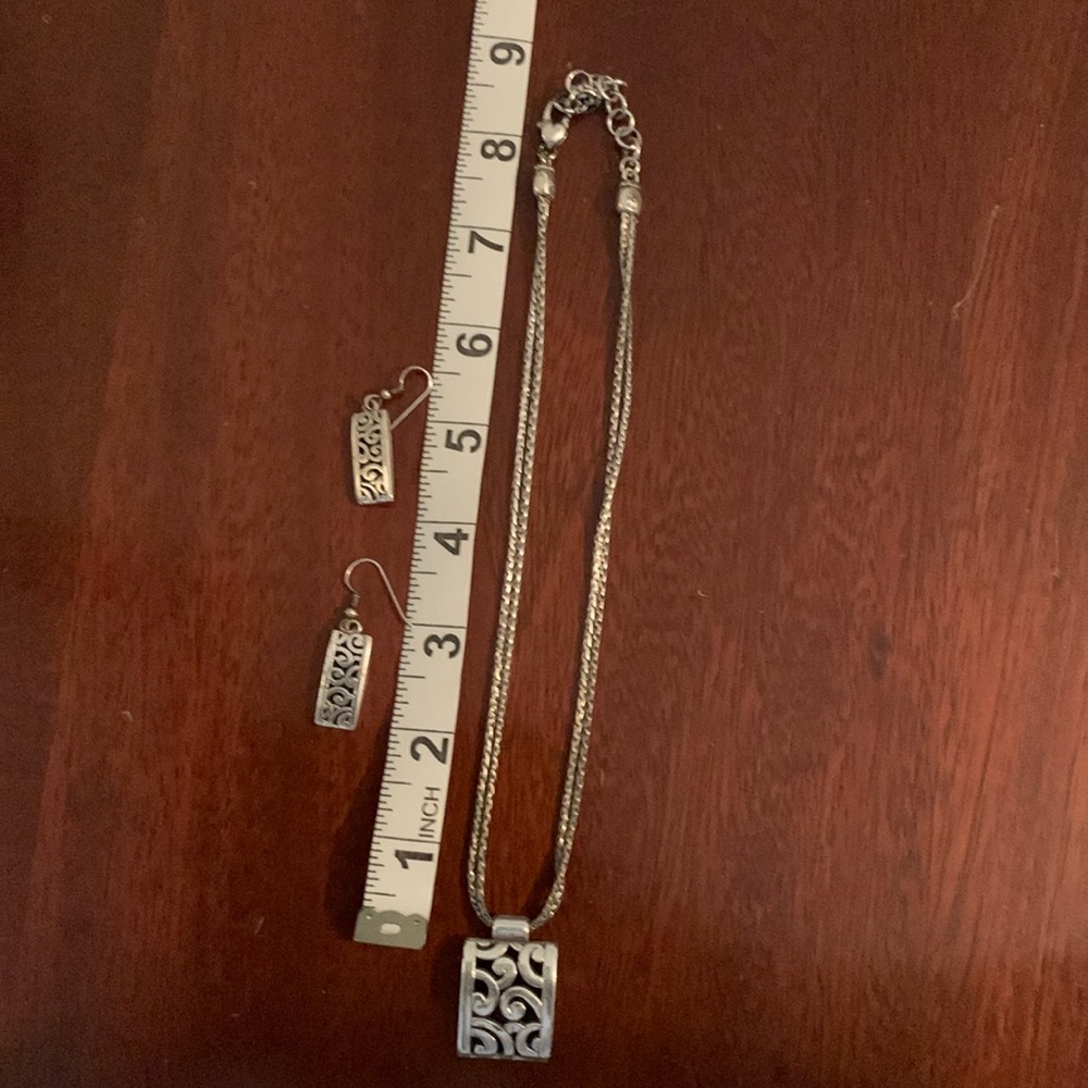 Matching set filigree necklace and earrings 16” in and can be shortened to 14”
